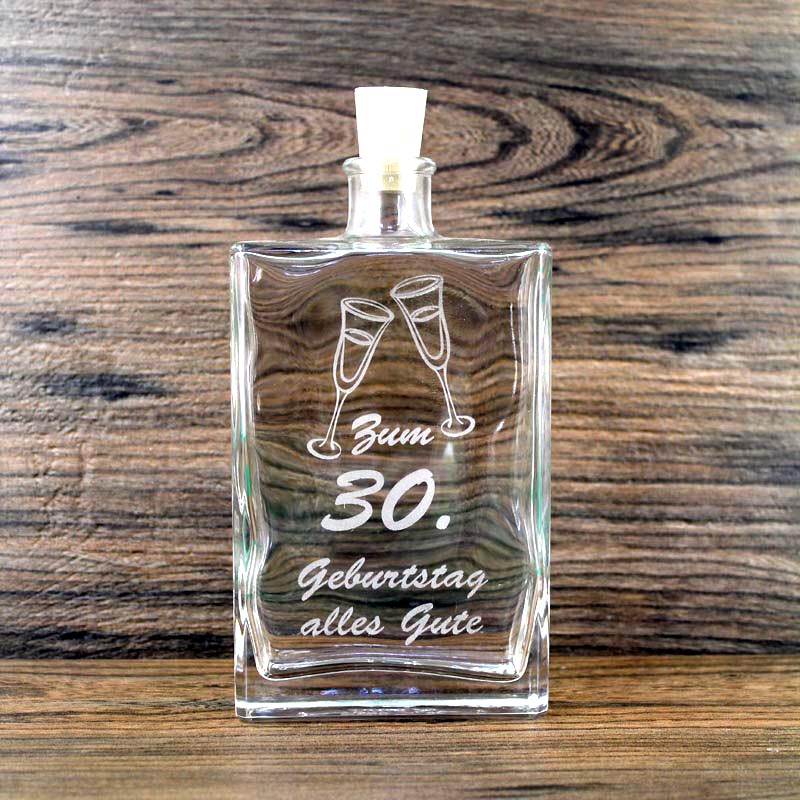 Flasche zum 30. Geburtstag Flaschen Gravur Siegburger Destille