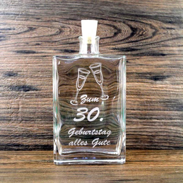 Flasche zum 30. Geburtstag Flaschen Gravur Siegburger Destille