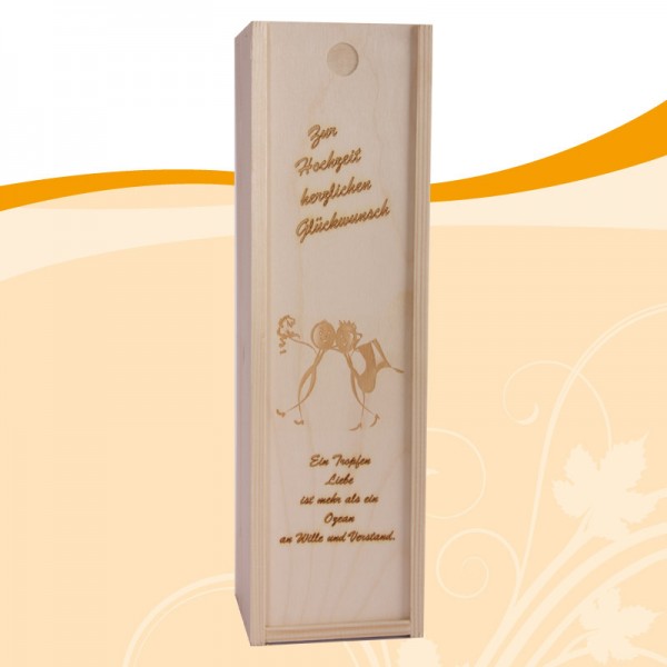 Holzkiste zur Hochzeit Hochzeitspaar Weinkisten mit Gravur Gravur